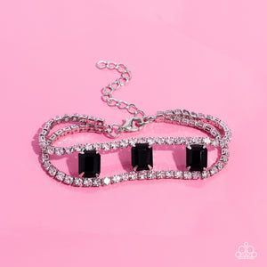 Embedded Elegance - Black Bracelet