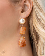 Load image into Gallery viewer, Marbled Masterpiece - Orange Post Earrings