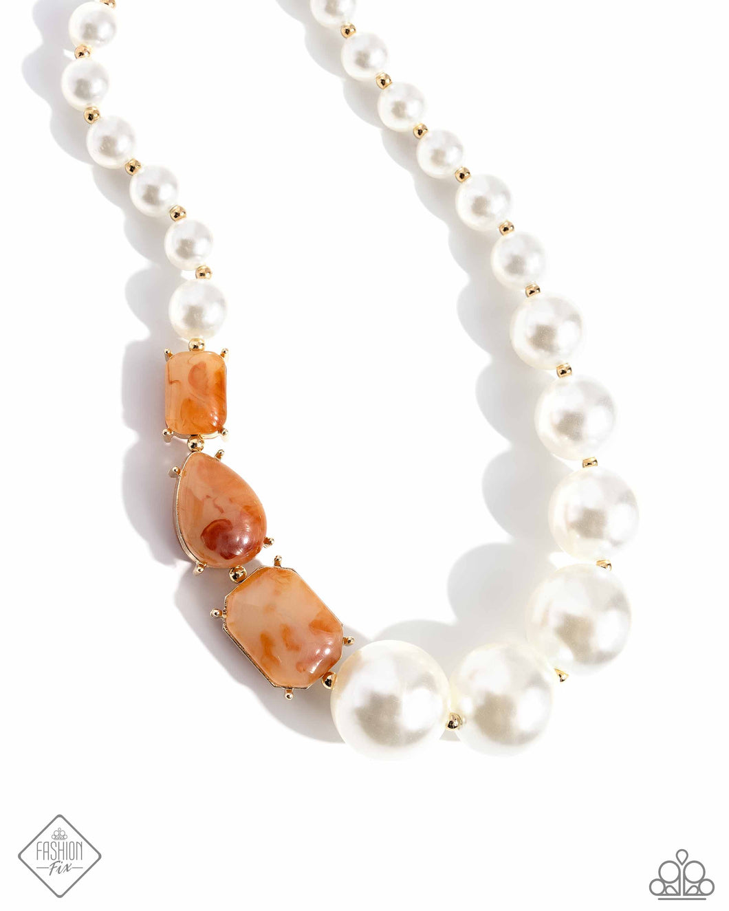 Marbled Moment - Orange Necklace