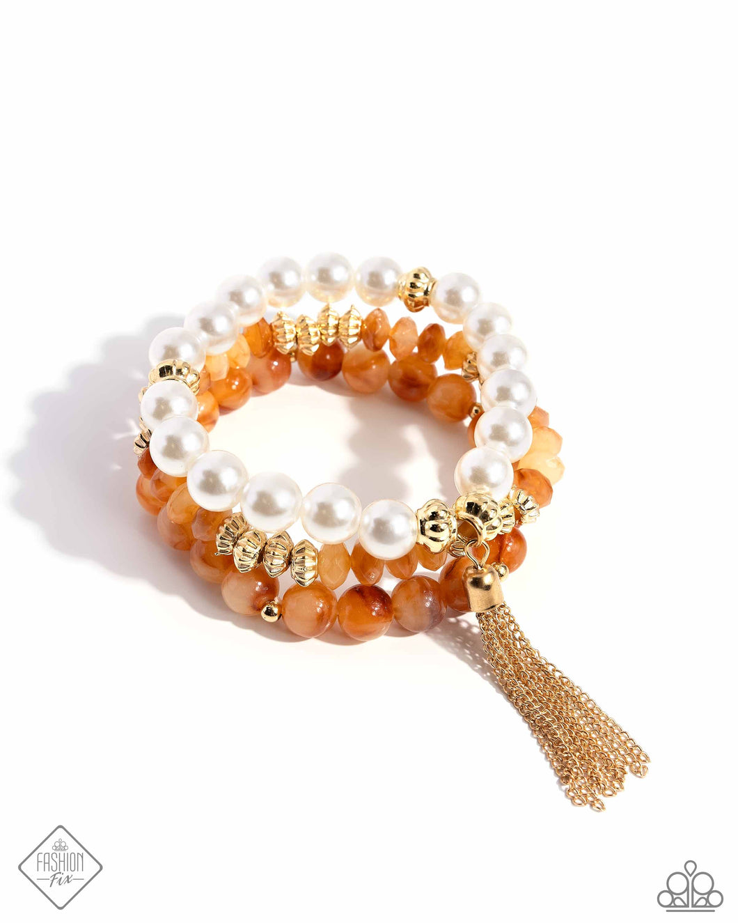 Marbled Mirage - Orange Stretchy Bracelets