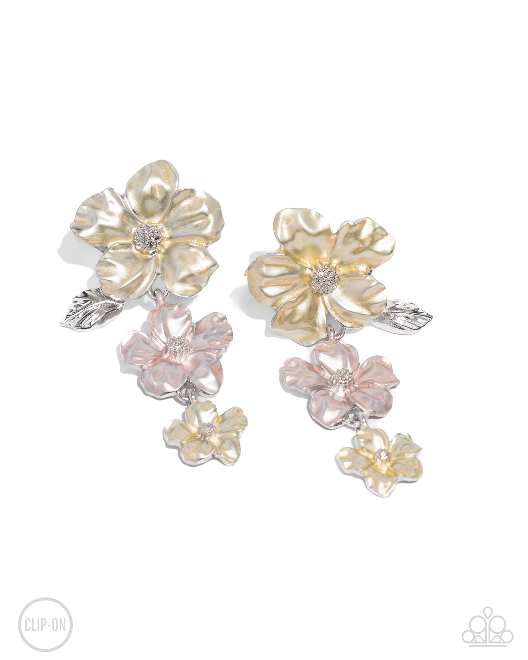 Balanced Bouquet - Yellow Clip-On Earrings