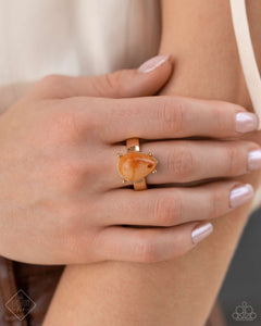 Marbled Moderato - Orange Dainty Ring