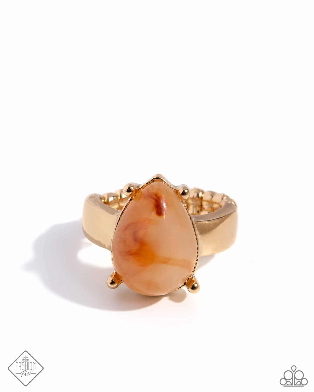 Marbled Moderato - Orange Dainty Ring