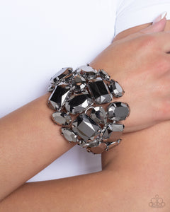 Chic Coronation - Silver Hinged Bracelet