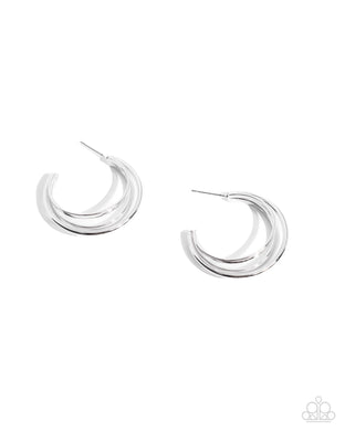 Curly Charisma - Silver Hoop Earrings