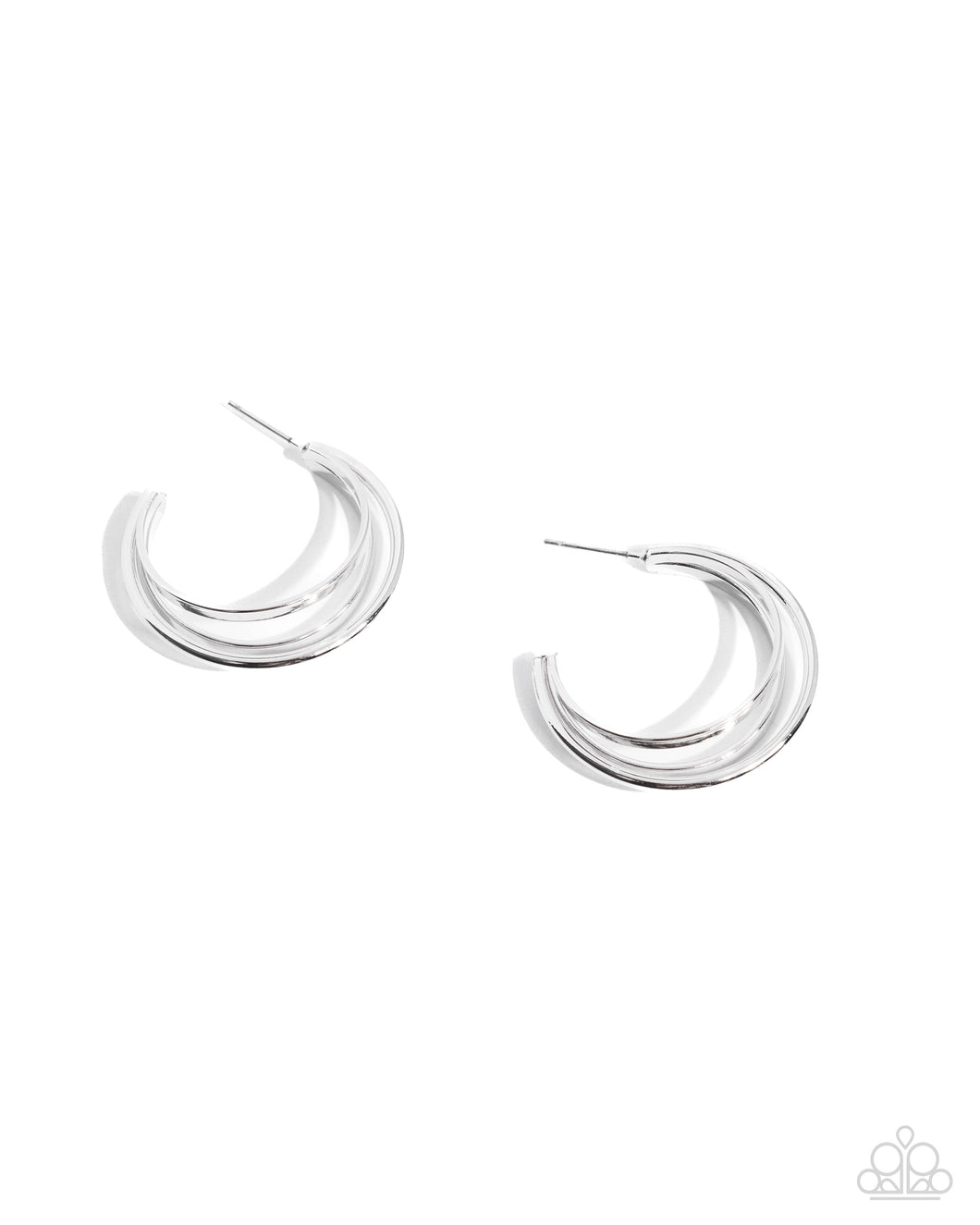 Curly Charisma - Silver Hoop Earrings