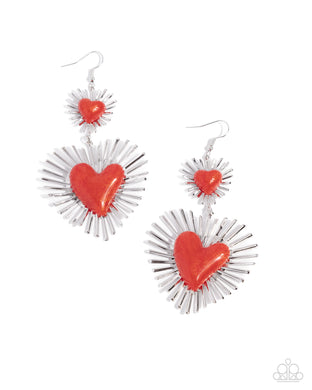 Sunburst Sweethearts - Red Earrings