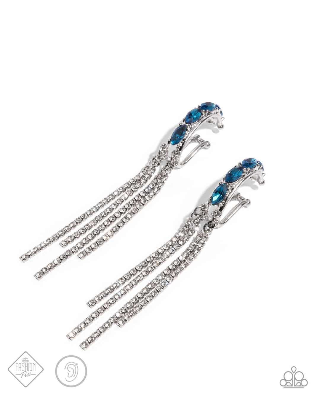 Feminine Fascination - Blue Illusion Cuff Earrings