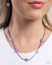 Load image into Gallery viewer, Homecoming Hearts - Purple Necklace