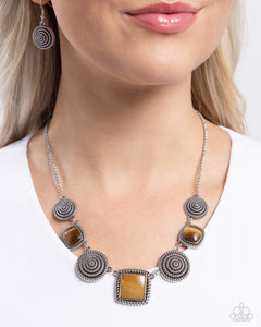 Spiral Sass - Brown Necklace