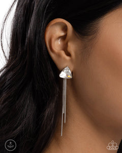 Candescent Class - White Double-Sided Post Earrings