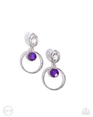 Modern Moment - Purple Clip-On Earrings