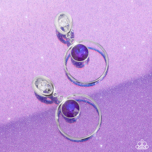 Modern Moment - Purple Clip-On Earrings