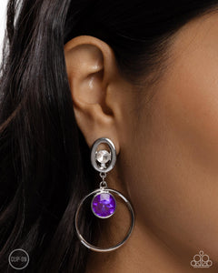 Modern Moment - Purple Clip-On Earrings