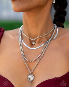 Excessive Embellishment - White Necklace