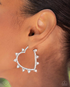 Excessive Elevation - White Hoop Earrings