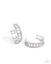 Load image into Gallery viewer, Bridging Brilliance - White Hoop Earrings