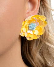 Load image into Gallery viewer, Floating Florals - Yellow Post Earrings