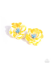 Load image into Gallery viewer, Floating Florals - Yellow Post Earrings