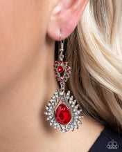 Load image into Gallery viewer, Teardrop Traveler - Red Earrings