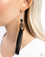 Load image into Gallery viewer, Feathered Festivity - Black Earrings