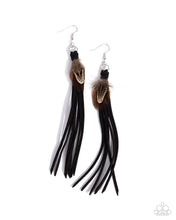 Load image into Gallery viewer, Feathered Festivity - Black Earrings