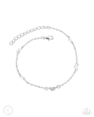 Ladylike Loop - White Anklet