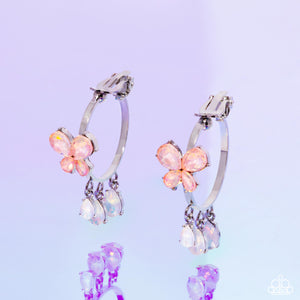 Fairy Fantasy - Orange Clip-On Earrings