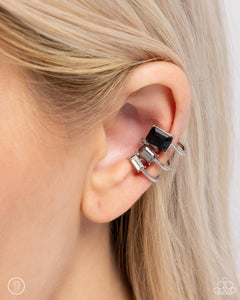 Impressive Shimmer - Silver Cuff Earrings