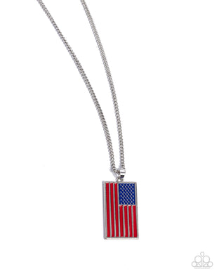 Patriotic Pendant - Red Necklace