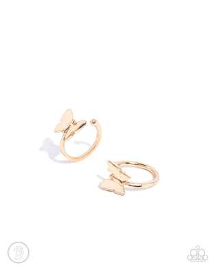 Aerial Attitude - Gold Cuff Earrings