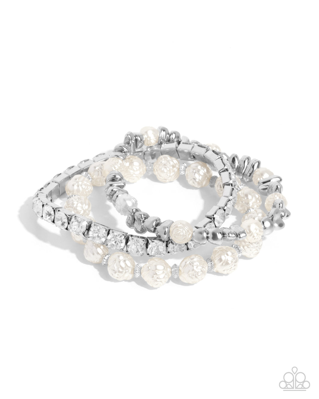 Fair Florals - White Stretchy Bracelets