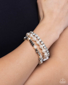 Fair Florals - White Stretchy Bracelets