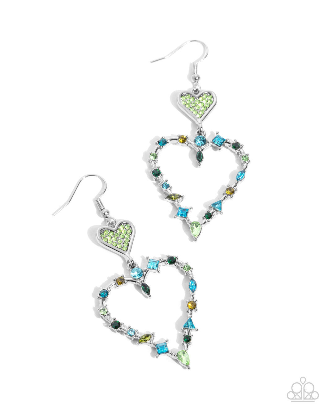 Parallel Passion - Green Earrings