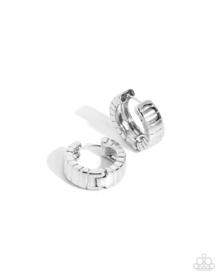 BOLD Up! - Silver Hinge Hoop Earrings