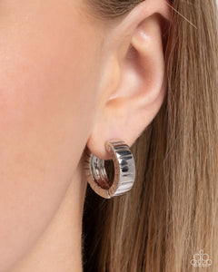 BOLD Up! - Silver Hinge Hoop Earrings