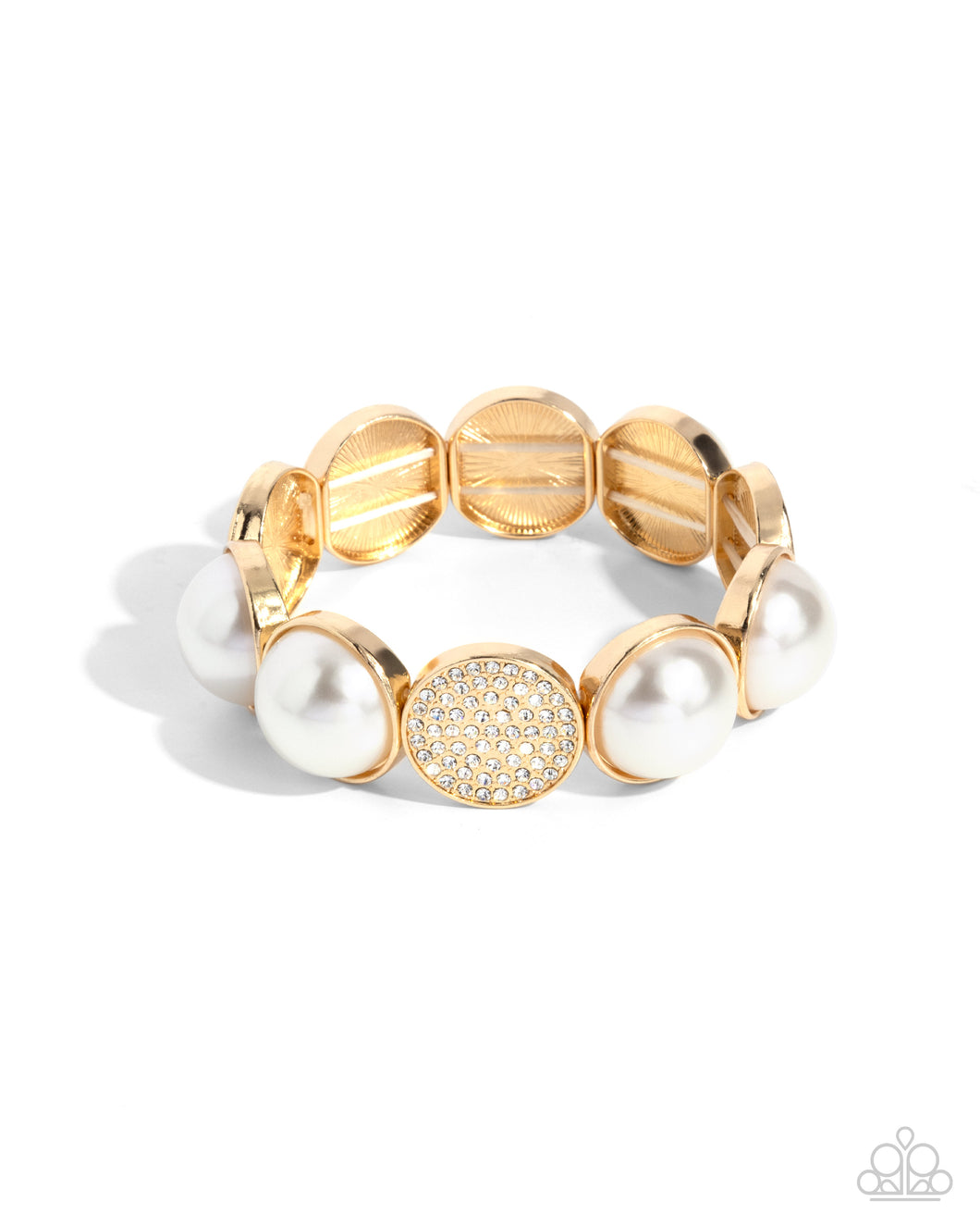 Believable Bling - Gold Stretchy Bracelet