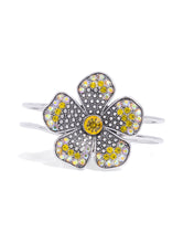 Load image into Gallery viewer, Bedazzled Bloom - Yellow Hinged Bracelet