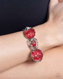 Rosy Rubato - Red Stretchy Bracelet