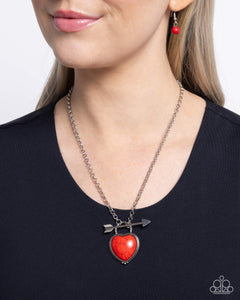 Artful Arrow - Red Necklace