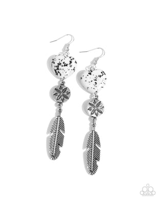 Free-Spirited Fame - White Earrings