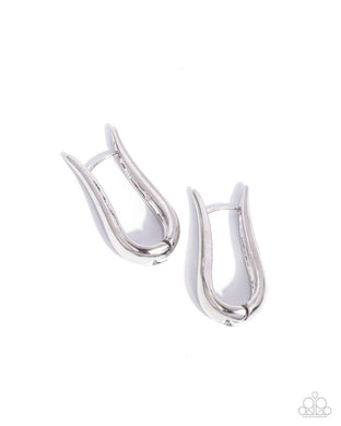 Malibu On My Mind - Silver Hinge Hoop Earrings