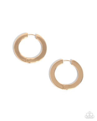 Circling Chariot - Gold Hinge Hoop Earrings