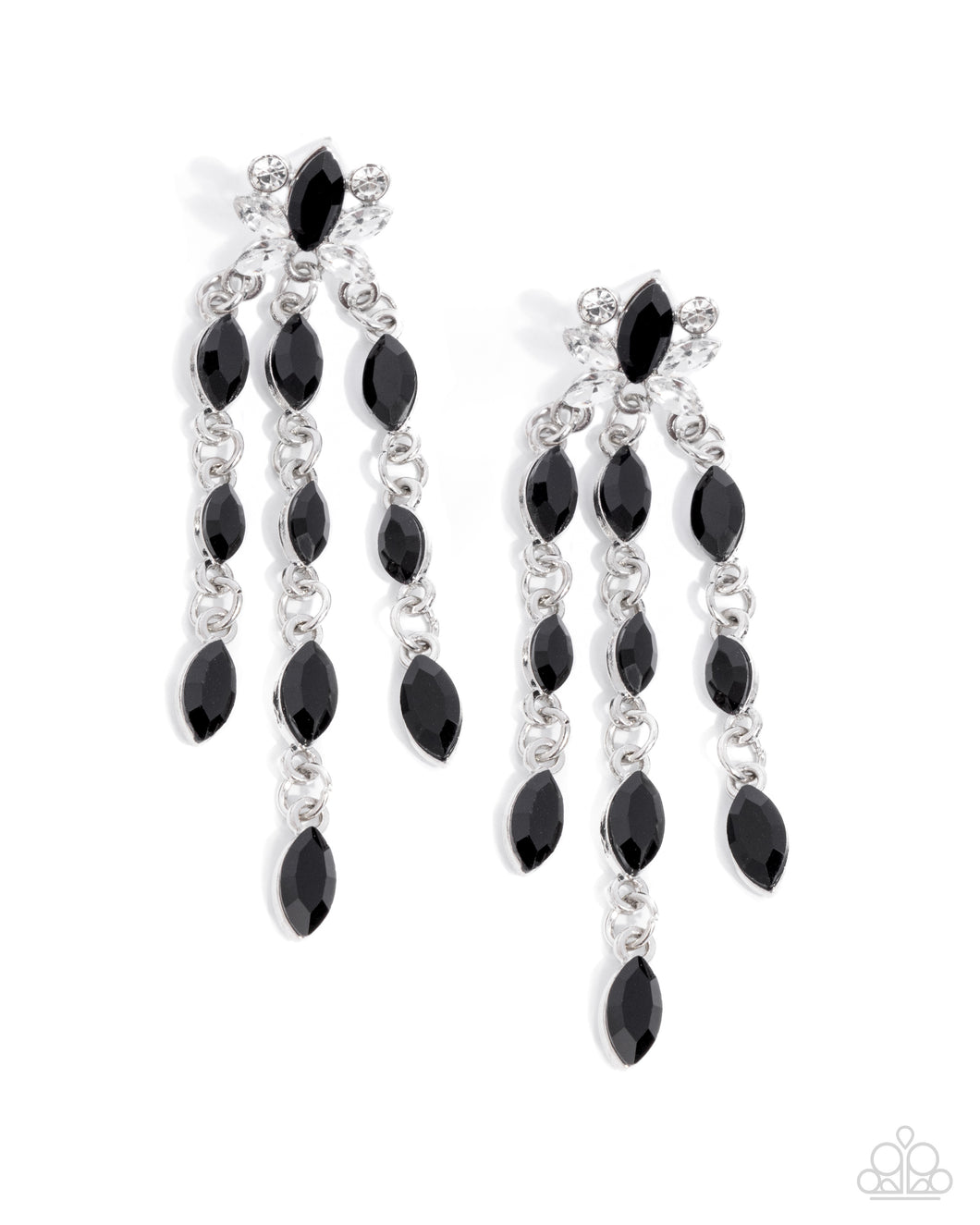 Lively Lure - Black Post Earrings