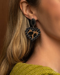 Whimsical Wrangler - Black Post Earrings