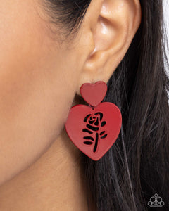 Showstopping Silhouette - Red Post Earrings