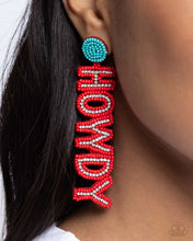 Load image into Gallery viewer, Howdy Headline - Red Post Earrings