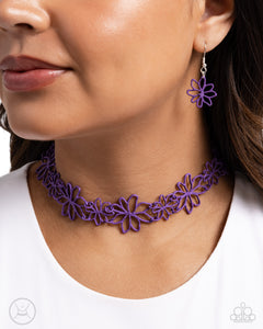 Bouquet Blend - Purple Choker Necklace