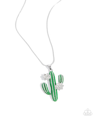 Carefree Cactus - Green Necklace