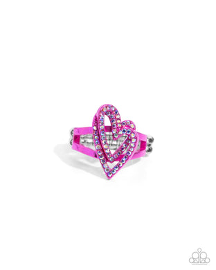 Hybrid Heart - Pink Dainty Ring